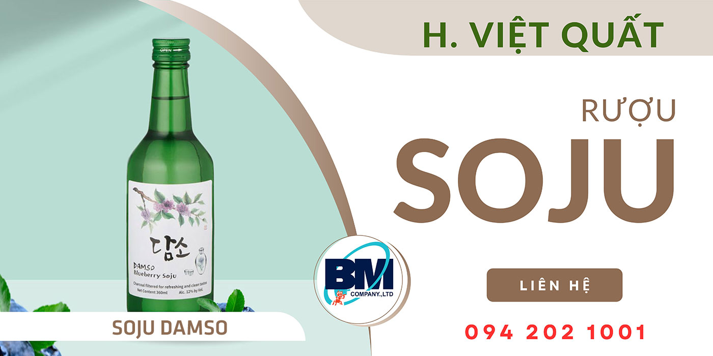 Rượu soju hương việt quất Damso Hàn Quốc