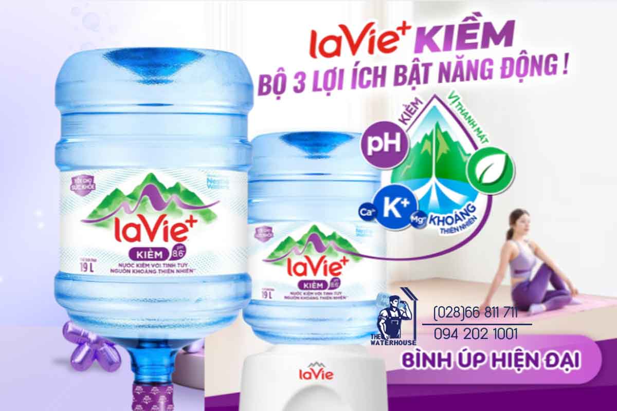 Nước khoáng kiềm LaVie bình 19L úp