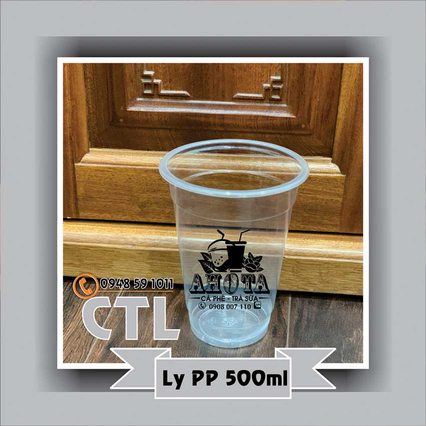 IN Ly nhựa PP 500ml phi 95 (1.000 cái / thùng) loại 1, giá bao gồm (Ly + công in)