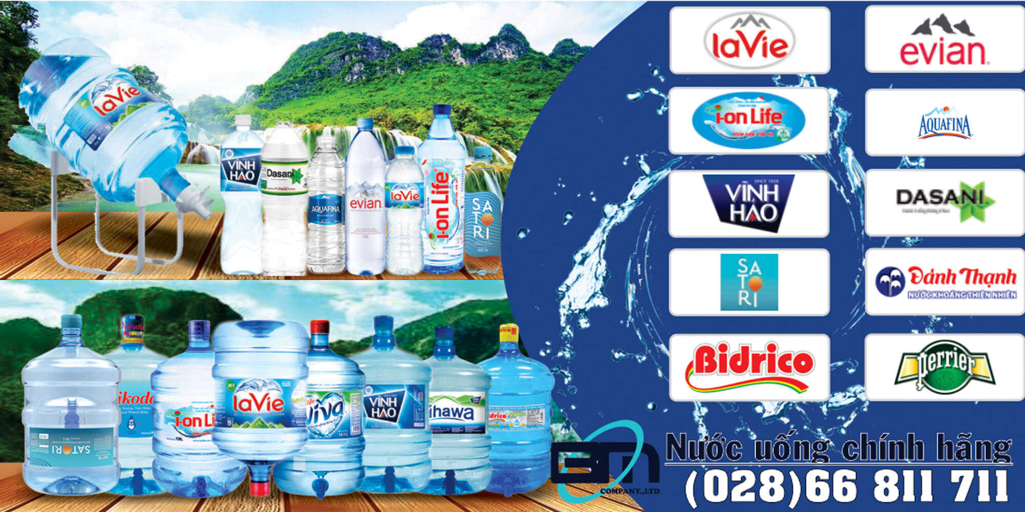 Đại lý nước suối đóng chai nước uống đóng bình
