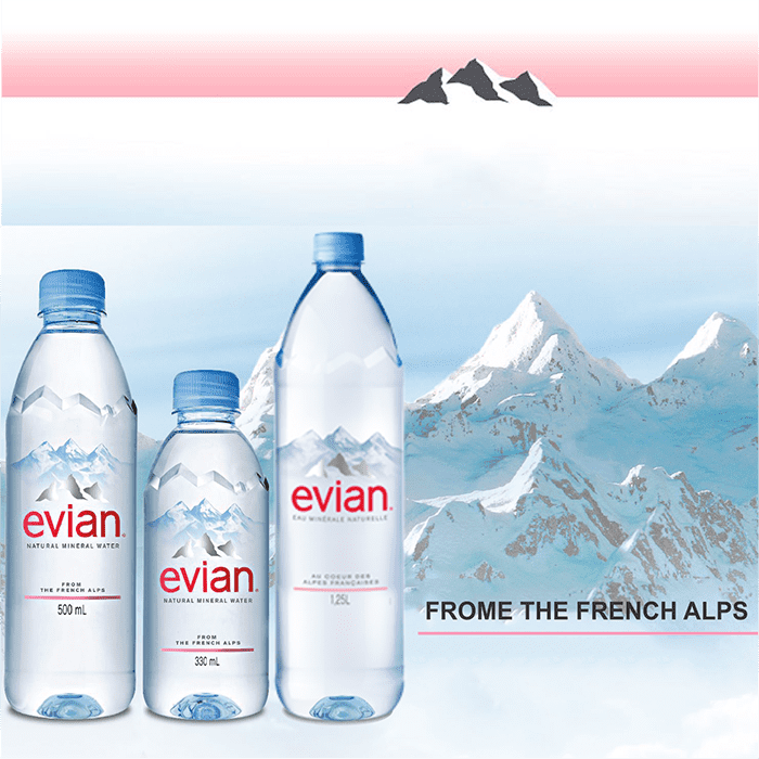 Nước uống đóng chai Evian, nước suối pháp Evian giao hàng nhanh