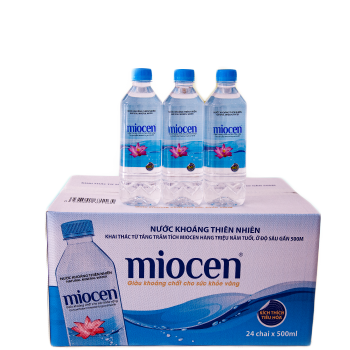 Thùng nước suối Miocen 500ml (24 chai/thùng), chai nước Miocen 500ml