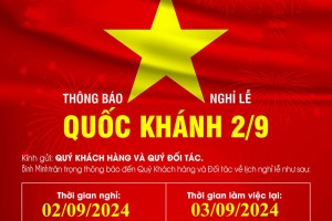 Thông báo lịch nghỉ lễ 02/09 năm 2024