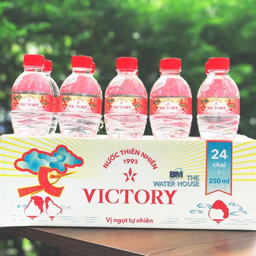 Nước suối chai nhỏ giá rẻ, nước suối Victory 250ml (24 chai/thùng)