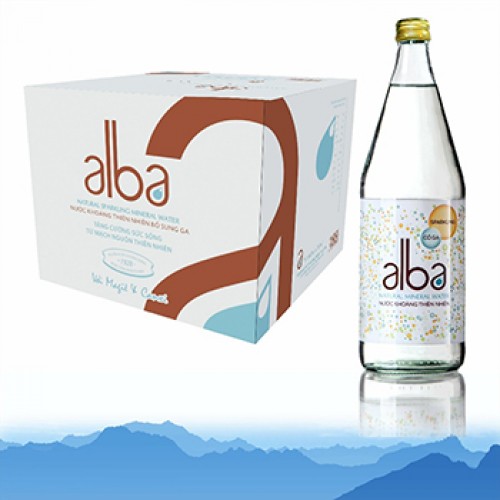 Alba 750ml có ga chai thủy tinh (16 chai / thùng)
