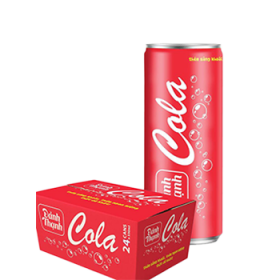 Đảnh Thạnh nước khoáng có ga hương Cola lon 330ml (Thùng/24 lon)