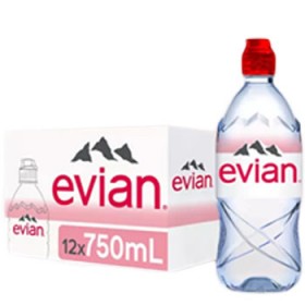 Nước khoáng Evian 750ml (Evian Sport – Thùng 12 chai) của Pháp