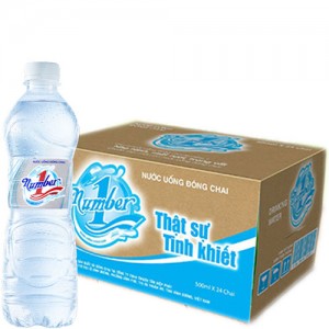 Nước tinh khiết Number 1, 500ml - Nước suối giá rẻ (24 chai / thùng)